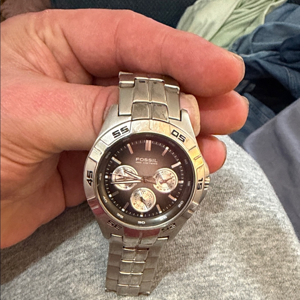 Fossil Men's Silver Stainless Steel Bracelet Watch